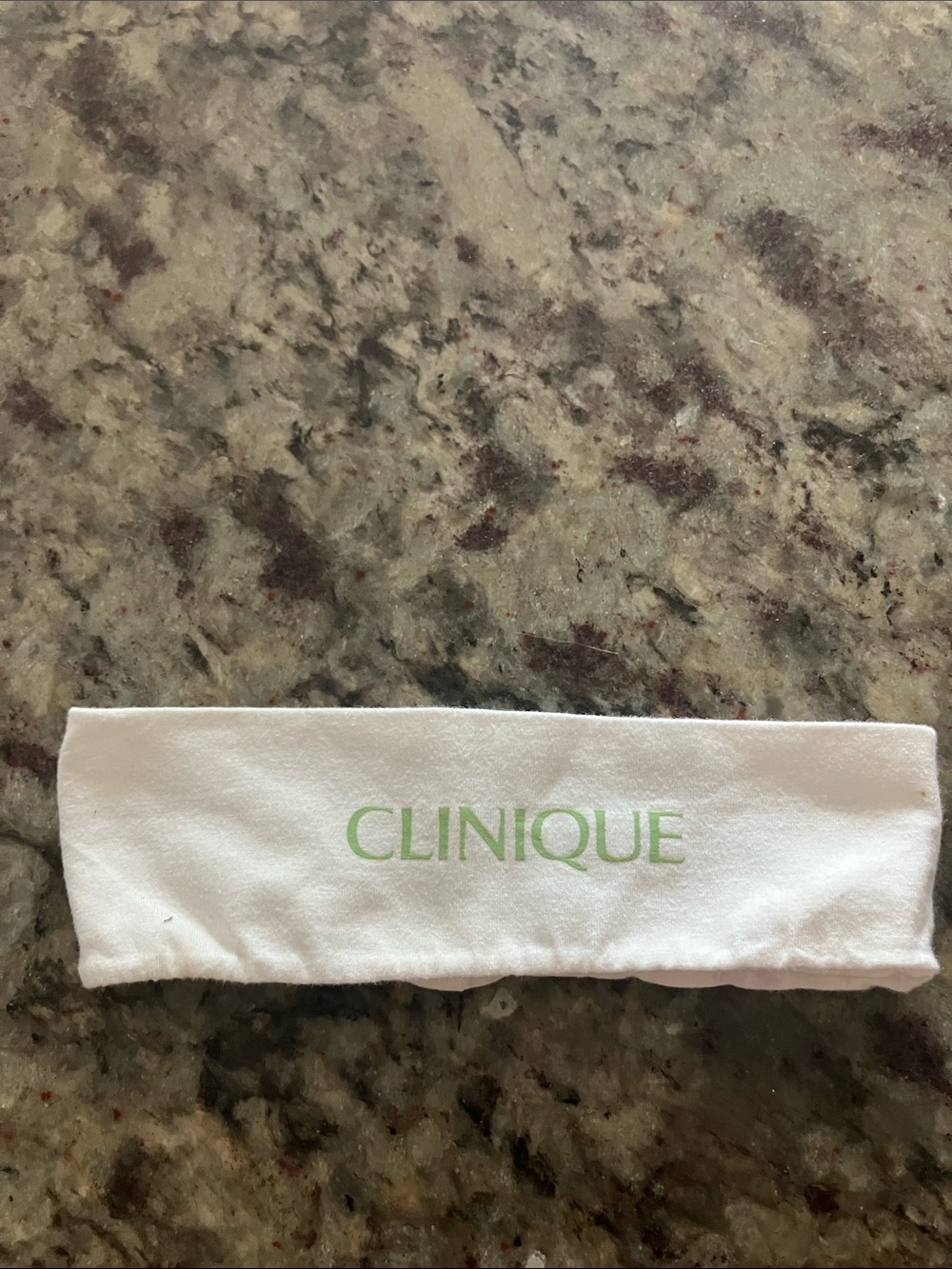 Clinique White Headband with Light Green Logo